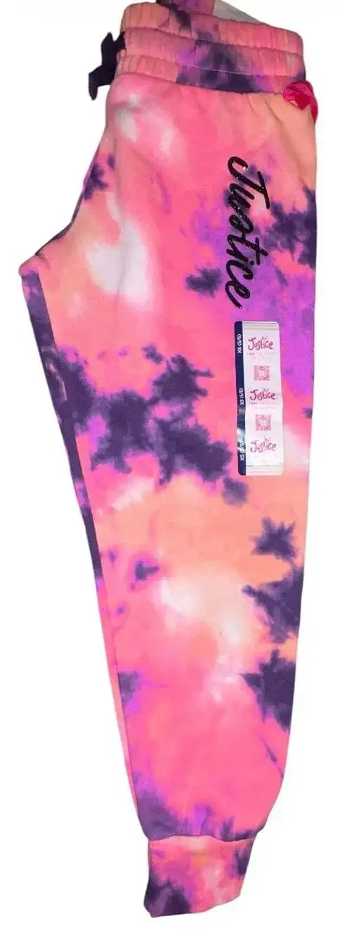 Justice Girls Fleece Tie-Dye Jogger Sweatpants 5/6